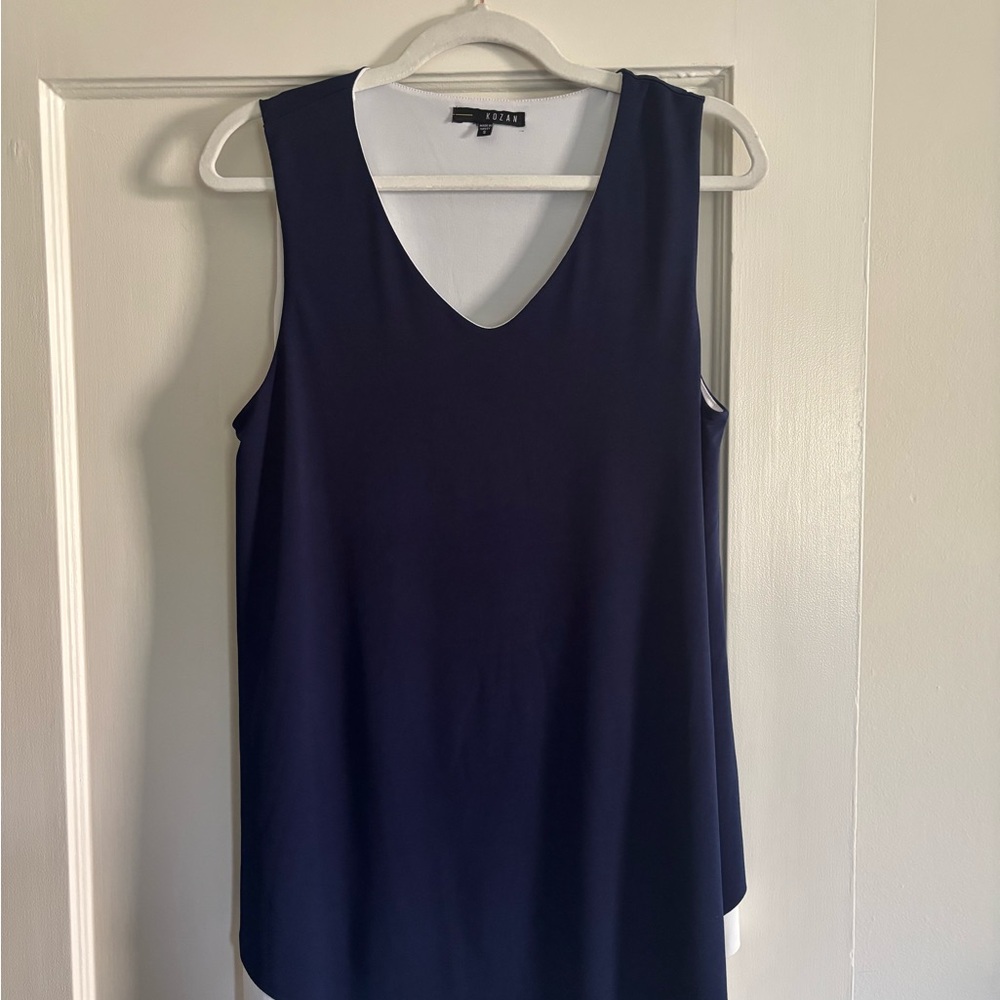 Eloquii Blue Sleeveless Tank Top